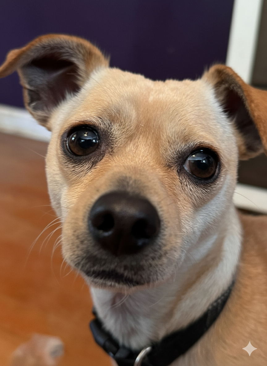 Close‑up of a small dog during a training session
